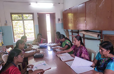 Mar Thoma Students Group Discussion in Library